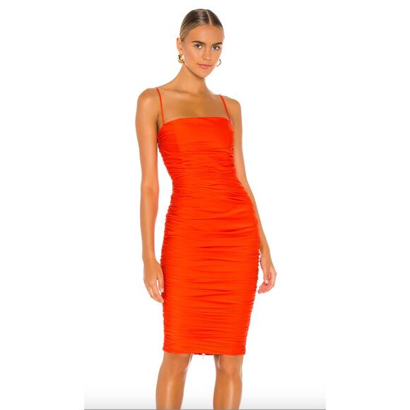Nookie Cooper Midi Dress MSRP $299 | Tangerine | Size Small - Picture 1 of 13